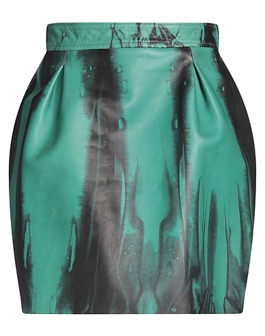 VERSACE Mini skirt Emerald green 100% Lambskin
