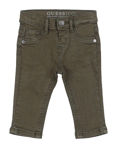 GUESS Denim trousers Military green 97% Cotton, 3% Elastane