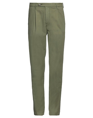 0/ZERO CONSTRUCTION Casual trouser Sage green 77% Cotton, 20% Linen, 3% Elastane