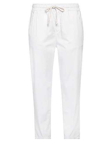 WHITE WISE Casual trouser White 97% Cotton, 3% Elastane