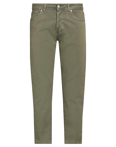 LIU •JO MAN Denim pants Military green 98% Cotton, 2% Elastane