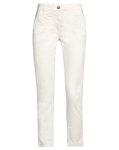 VICOLO Casual trouser Ivory 98% Cotton, 2% Elastane