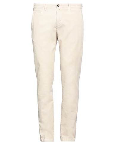 BRIGLIA 1949 Casual trouser Ivory 71% Cotton, 27% Linen, 2% Elastane