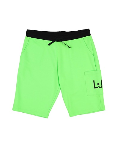 LIU •JO MAN Shorts & Bermuda Lime green 97% Polyester, 3% Elastane, Cotton
