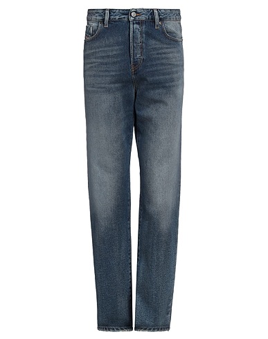 DIESEL Denim trousers Blue 98% Cotton, 2% Elastane, Cow leather