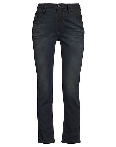 DIESEL Denim pants Blue 90% Cotton, 8% Polyester, 2% Elastane, Cow leather