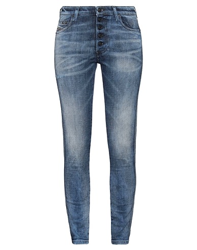 DIESEL Denim trousers Blue 94% Cotton, 4% Polyester, 2% Elastane, Cow leather