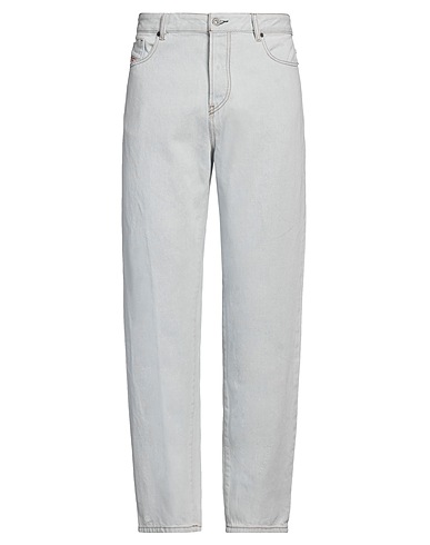 DIESEL Denim pants Blue 100% Cotton, Cow leather
