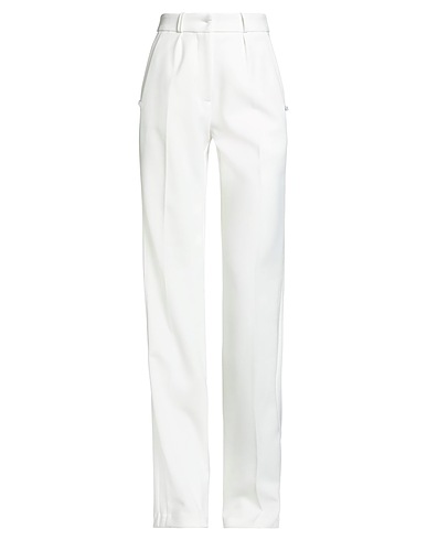ELISABETTA FRANCHI Casual trouser White 95% Polyester, 5% Elastane, Acetate, Viscose