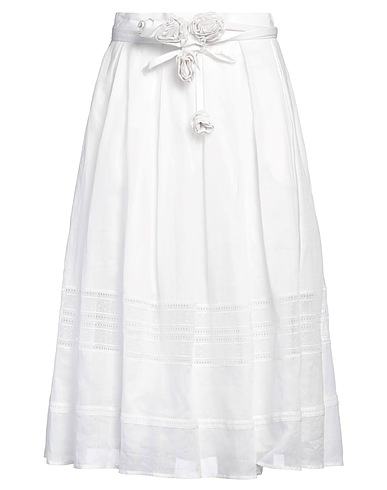 MAX MARA STUDIO Midi skirt White 100% Ramie