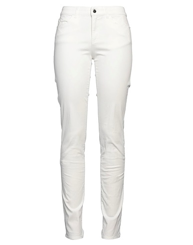 EMPORIO ARMANI Casual trouser White 65% Cotton, 32% Viscose, 3% Elastane
