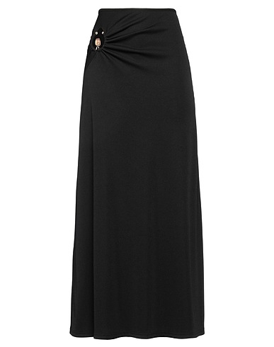 CHRISTOPHER ESBER Gonna lunga Nero 96% Poliestere, 4% Elastan, Ottone, Pietra naturale
