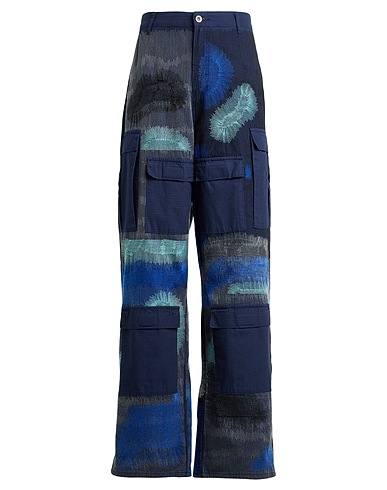 WHO DECIDES WAR Casual trouser Navy blue 100% Cotton