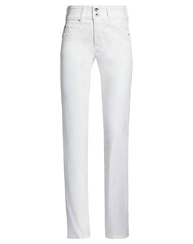 SALSA JEANS Denim trousers Ivory 97% Cotton, 3% Elastane