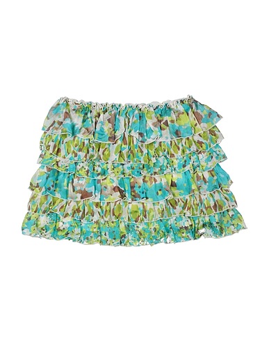 MISS GRANT Skirt Turquoise 100% Silk