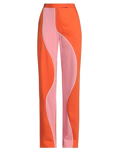 AHLUWALIA Casual trouser Orange 63% Lyocell, 34% Cotton, 3% Elastane
