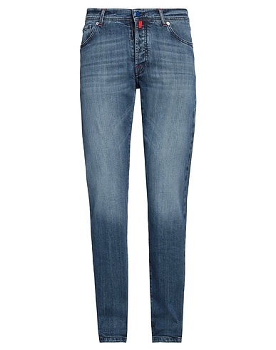 KITON Denim pants Blue 98% Cotton, 2% Elastane