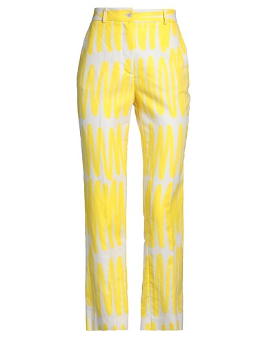 KITON Casual trouser Yellow 60% Cotton, 40% Silk