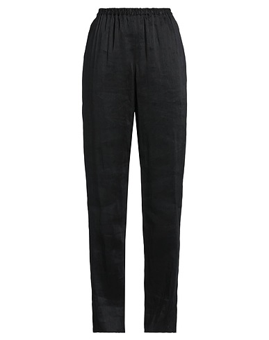 LOULOU STUDIO Pantalone Nero 88% Lino, 12% Seta