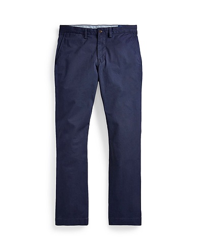 POLO RALPH LAUREN Pantalone Stretch Straight Fit Washed Chino Pant
 Blu navy 97% Cotone, 3% Elastan