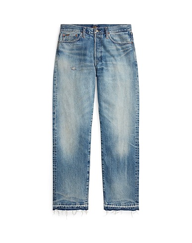 POLO RALPH LAUREN Denim pants Heritage Straight Distressed Jean
 Blue 100% Recycled cotton
