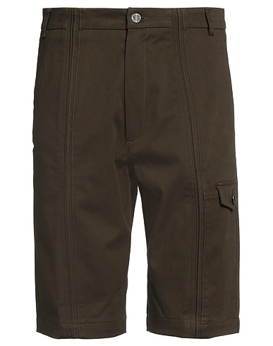 LES HOMMES Shorts & Bermuda Military green 97% Cotton, 3% Elastane