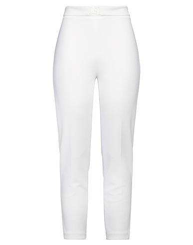 ELISABETTA FRANCHI Casual pants White 96% Polyester, 4% Elastane