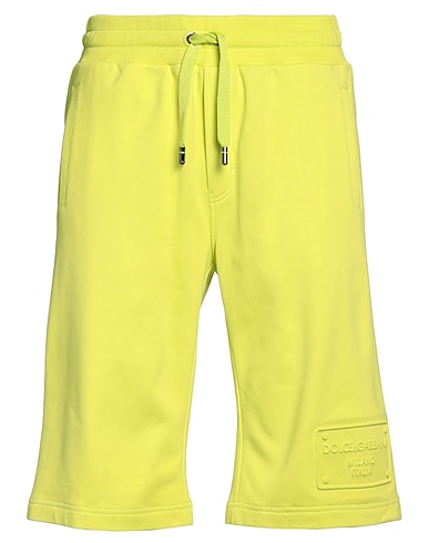 DOLCE&GABBANA Shorts & Bermuda Lime green 100% Cotton, Elastane
