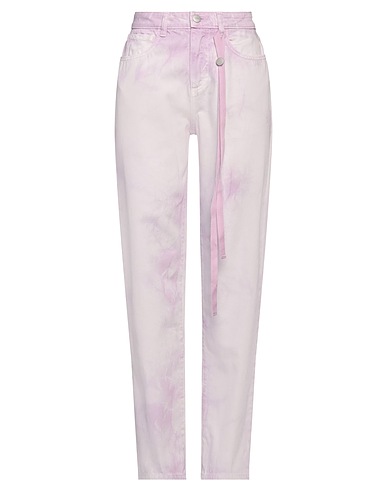 ICON DENIM Denim trousers Lilac 100% Cotton