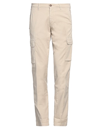 40WEFT Casual trouser Beige 97% Cotton, 3% Elastane