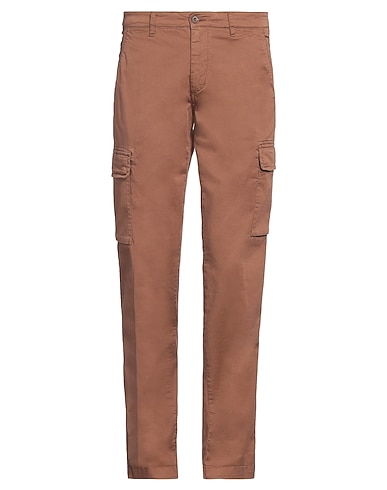 40WEFT Casual trouser Brown 97% Cotton, 3% Elastane