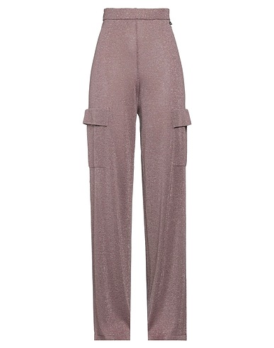 DIXIE Casual trouser Light brown 70% Viscose, 20% Metallic fiber, 10% Polyamide