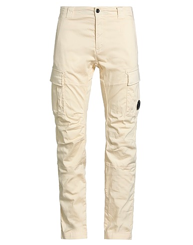 C.P. COMPANY Casual pants Ivory 98% Cotton, 2% Elastane