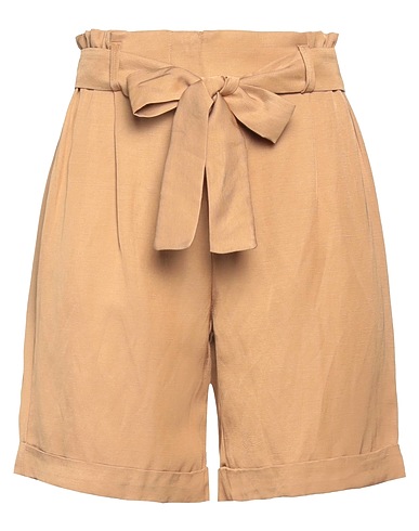 ATOS LOMBARDINI Shorts & Bermuda Camel 82% Viscose, 18% Linen