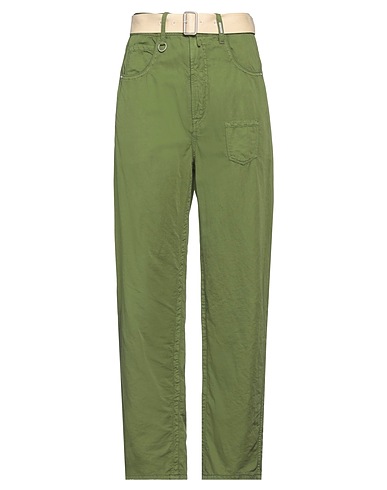 HIGH Casual pants Military green 72% Cotton, 28% Linen