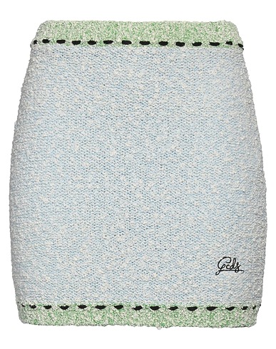 GCDS Mini skirt Sky blue 52% Cotton, 35% Viscose, 13% Polyamide