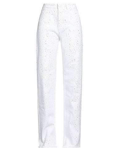 GAëLLE Paris Denim trousers White 100% Cotton