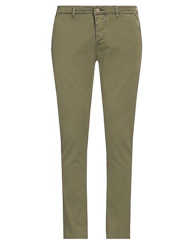 ZERO ZERO Casual trouser Military green 97% Cotton, 3% Elastane