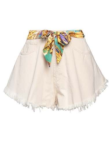 FORTE DEI MARMI COUTURE Denim shorts Ivory 97% Viscose, 3% Elastane