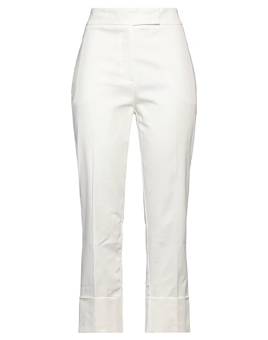 RUE DU BAC Casual pants Off white 97% Cotton, 3% Elastane