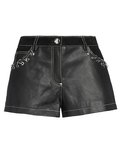 PINKO Shorts & Bermuda NERO 100% Lambskin, Goat skin