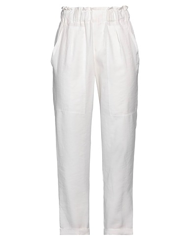 RUE DU BAC Casual trouser White 85% Modal, 15% Polyester