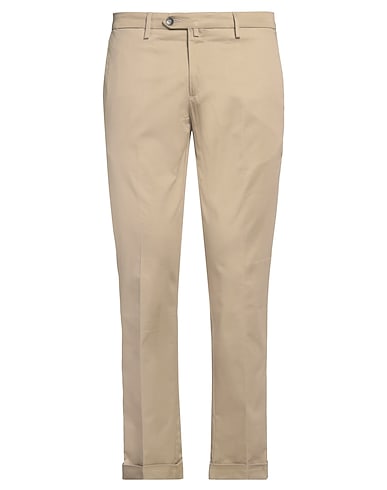 B SETTECENTO Casual trouser Beige 98% Cotton, 2% Elastane