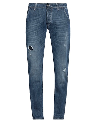 DANIELE ALESSANDRINI HOMME Denim trousers Blue 98% Cotton, 2% Elastane