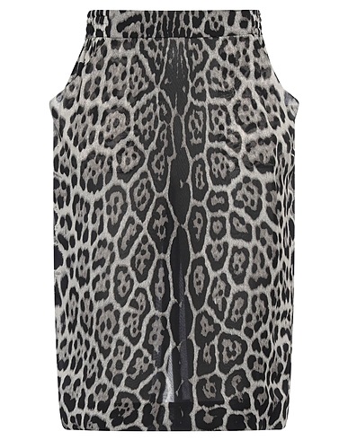 SAINT LAURENT Midi skirt Light grey 100% Silk