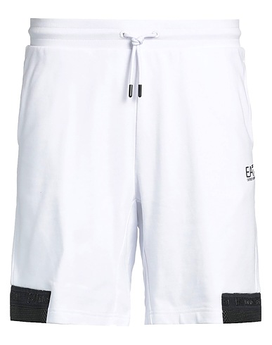 EA7 Shorts & Bermuda White 100% Cotton, Polyester, Elastane, Polyamide