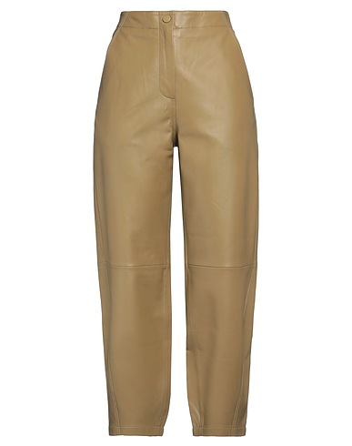YVES SALOMON Casual pants Sage green 100% Lambskin