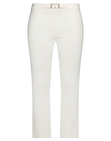 TWINSET Casual trouser Off white 68% Viscose, 27% Polyamide, 5% Elastane