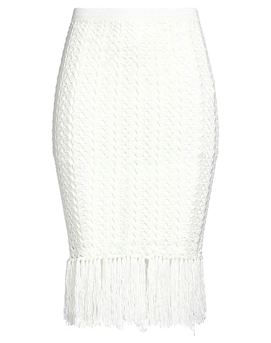 LIYA Midi skirt Ivory 95% Cotton, 5% Elastane