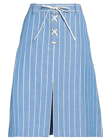 STELLA McCARTNEY Midi skirt Light blue 56% Viscose, 44% Linen